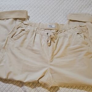 Sonoma Cream Drawstring Cotton Pants, XL